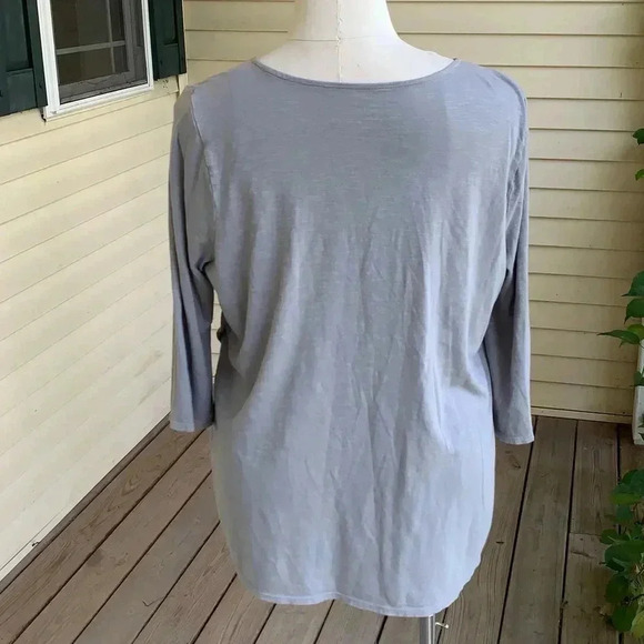 J Jill Pure Jill Asymmetric Button Tunic Size XL Gray Modal 3/4 Sleeve *flaw - Picture 2 of 9